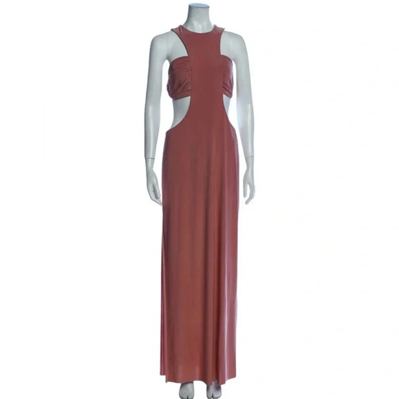 MISA LOS ANGELES Lyra Cut Out Jersey Knit Maxi Dress Cocoa Brown Size S NWT - Picture 5 of 13